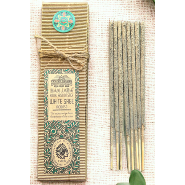 Incense Sticks Banjara Ritual Resin on Stick WHITE SAGE